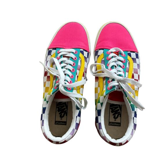 CUSTOM RARE Vans Multicolor Check w/ Flame Sole- One of One - Women's 9 Y2K - Picture 4 of 8